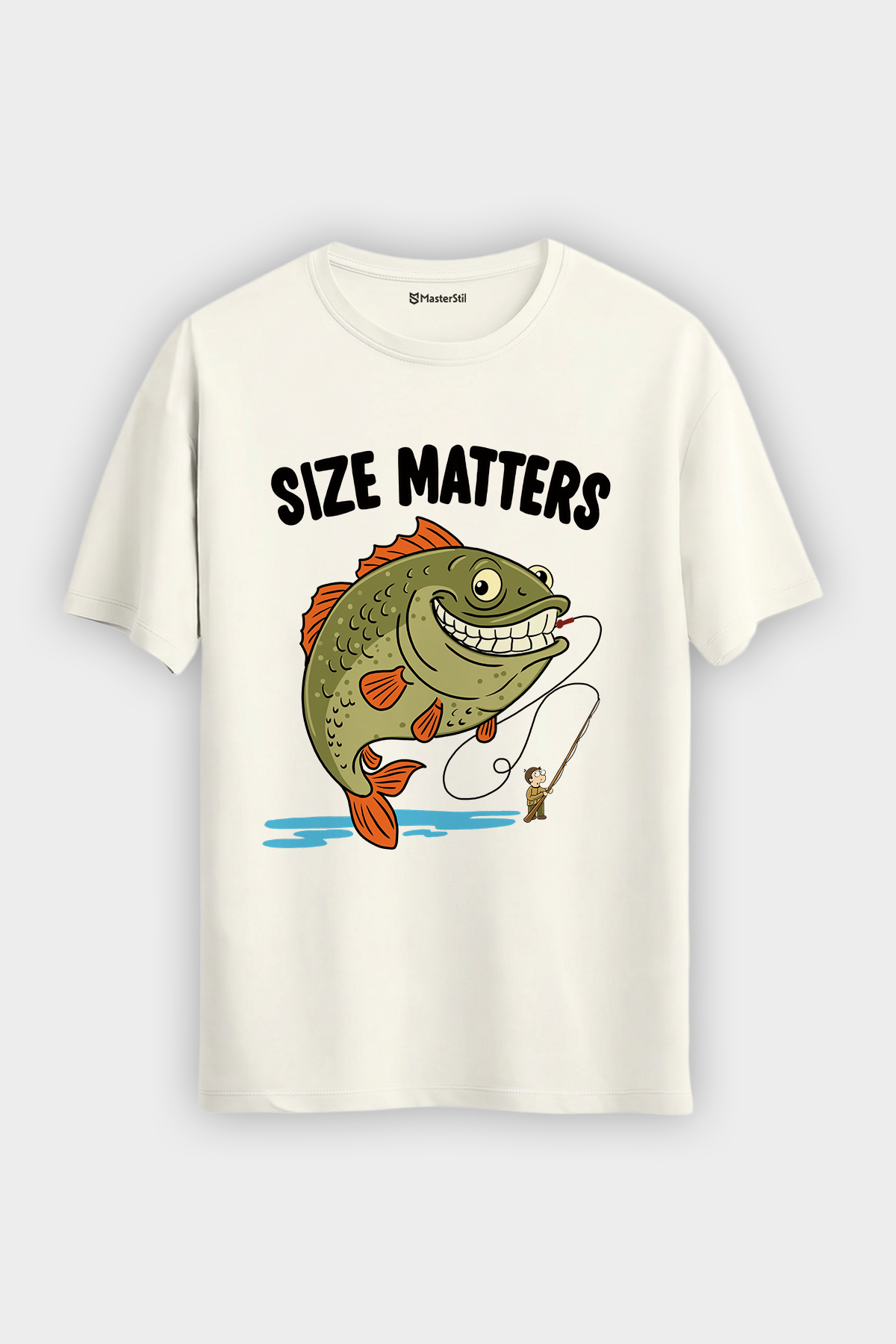 Regular Size Matters Boyut Önemlidir Esprili Balıkçı %100 Pamuklu Tasarım T-Shirt