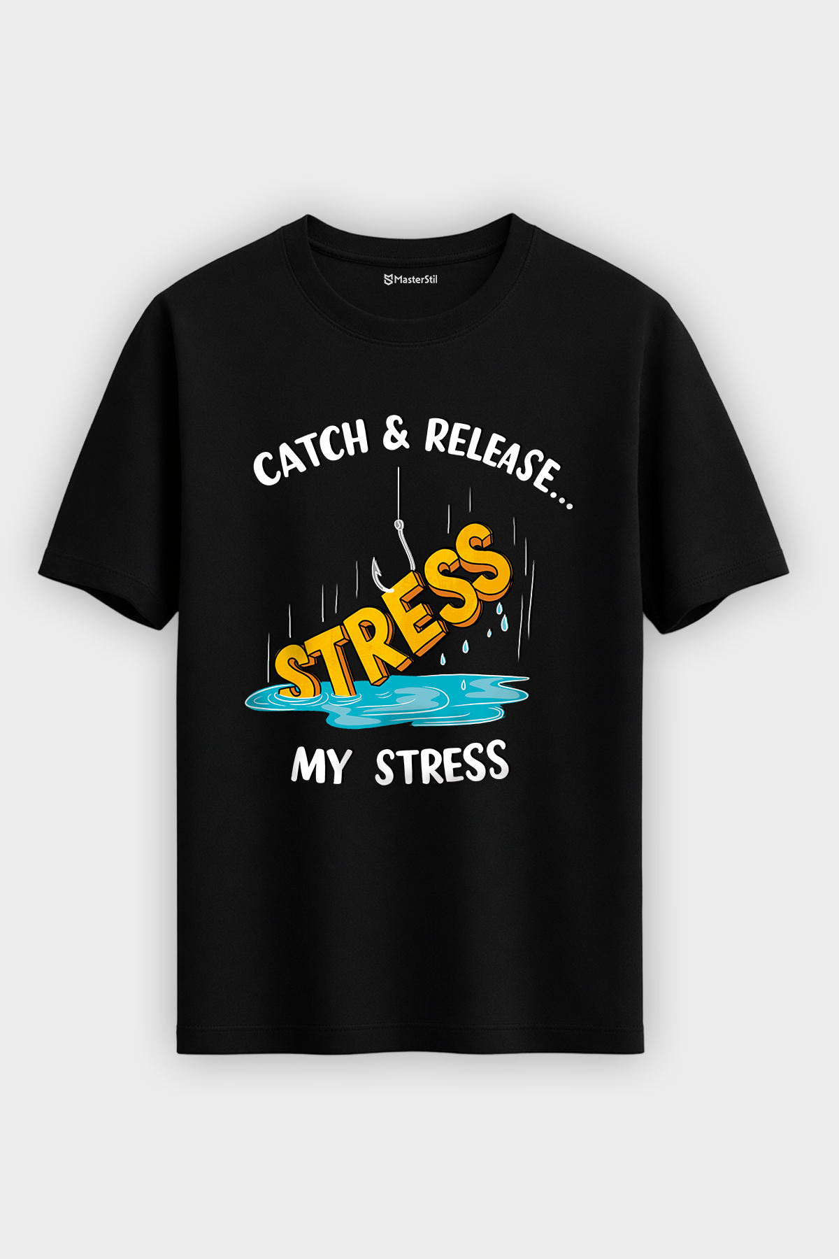 Catch Release Stres Atan Balıkçı %100 Pamuklu Tasarım T-Shirt