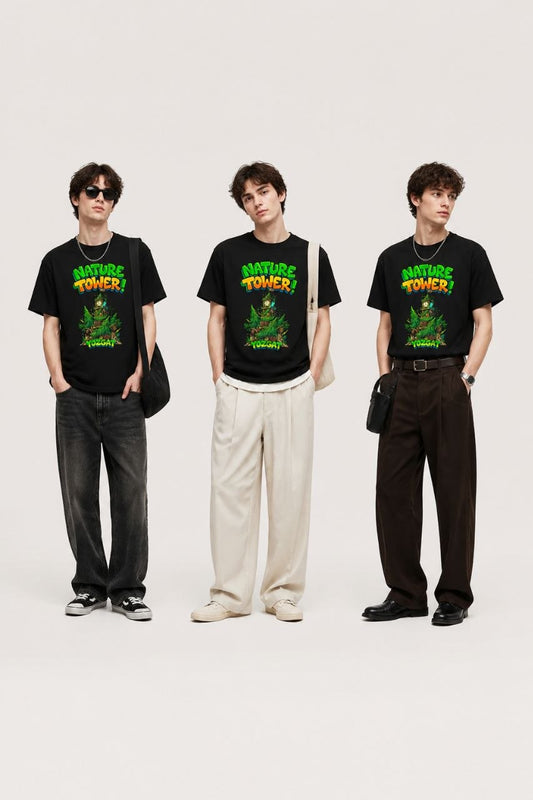 Nature Tower Yozgat Esprili %100 Pamuklu Tasarım T-Shirt