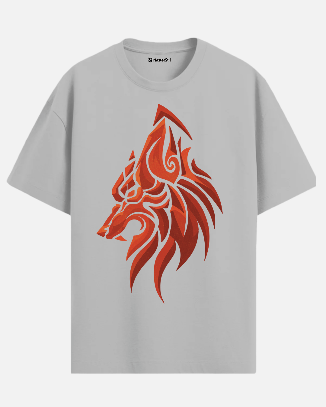 Ateşin Ruhu - Tribal Kurt - Oversize Tişört