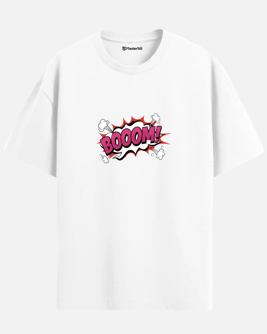 BOOOM! – Çizgi Roman Patlamalı PopArt Tişört | Oversize Eğlenceli Unisex Stil