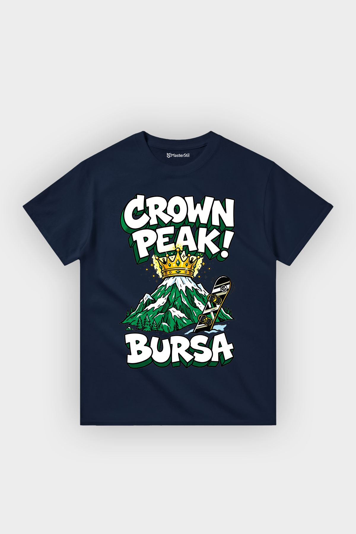 Crown Peak Bursa Esprili %100 Pamuklu Tasarım T-Shirt