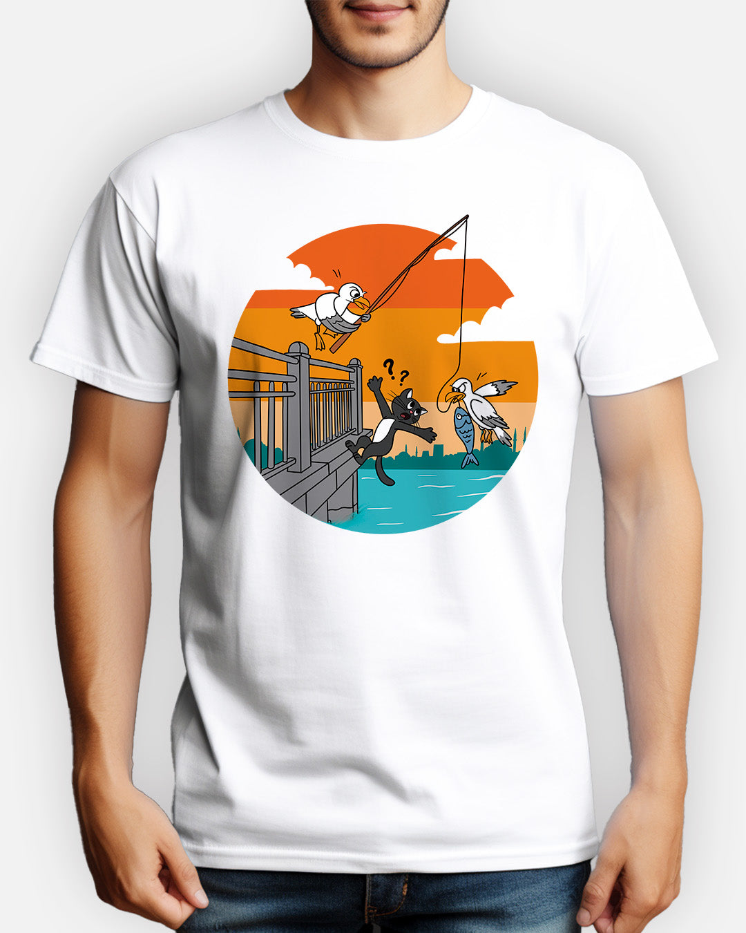 Fish in the Bosphorus, Prank on the Cat – Istanbul Humor Unisex T-Shirt