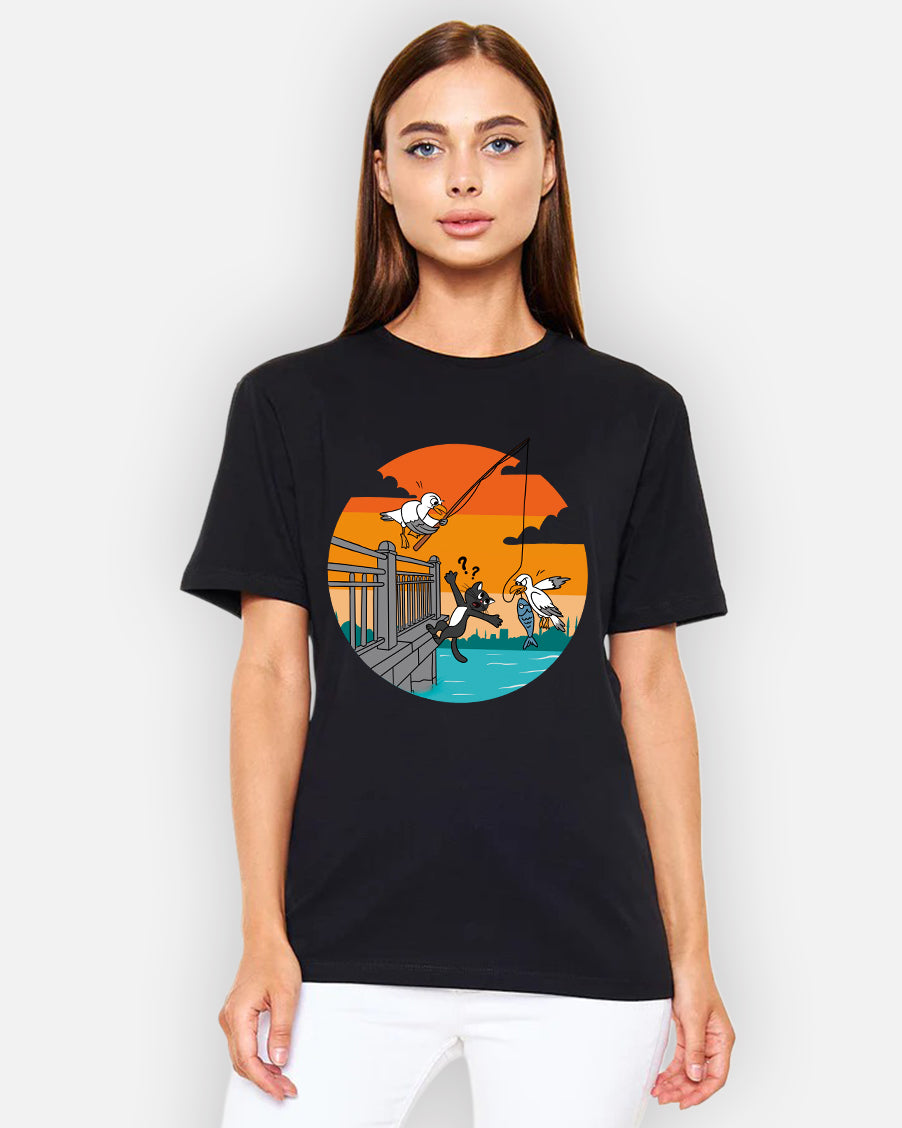 Fish in the Bosphorus, Prank on the Cat – Istanbul Humor Unisex T-Shirt