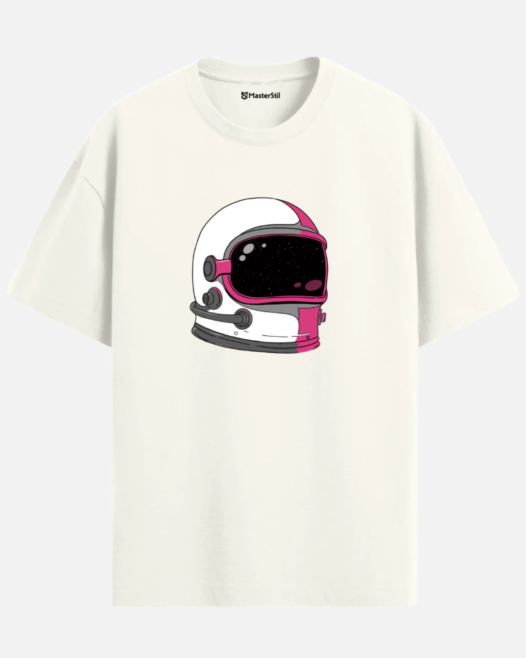 Galactic Pop – Uzay Kaskı PopArt Tişört | Oversize | Retro Sci-Fi Stil