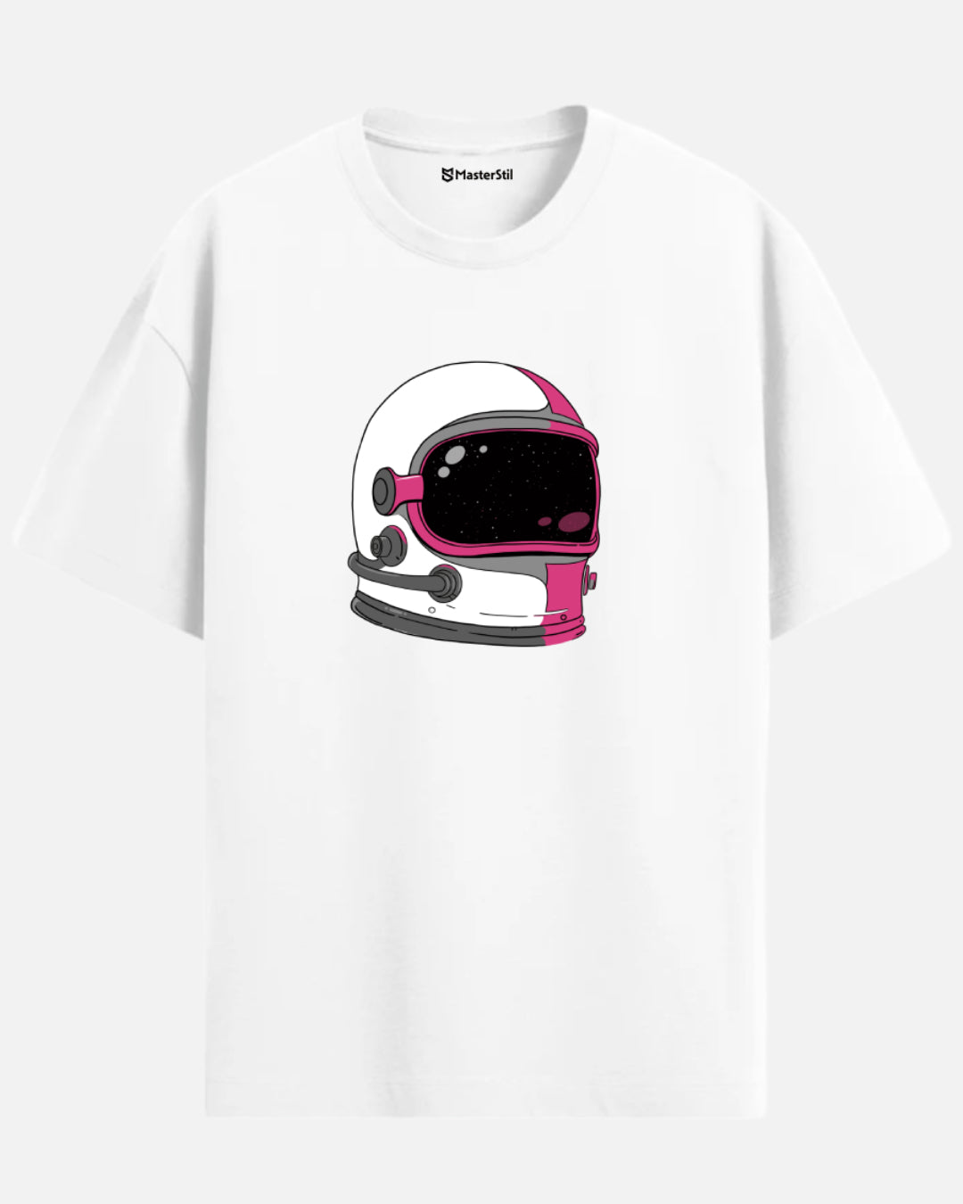 Galactic Pop – Uzay Kaskı PopArt Tişört | Oversize | Retro Sci-Fi Stil