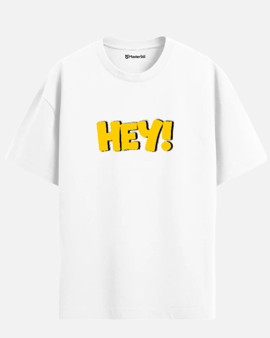 HEY! – Cesur ve Eğlenceli PopArt Unisex Oversize Tişört