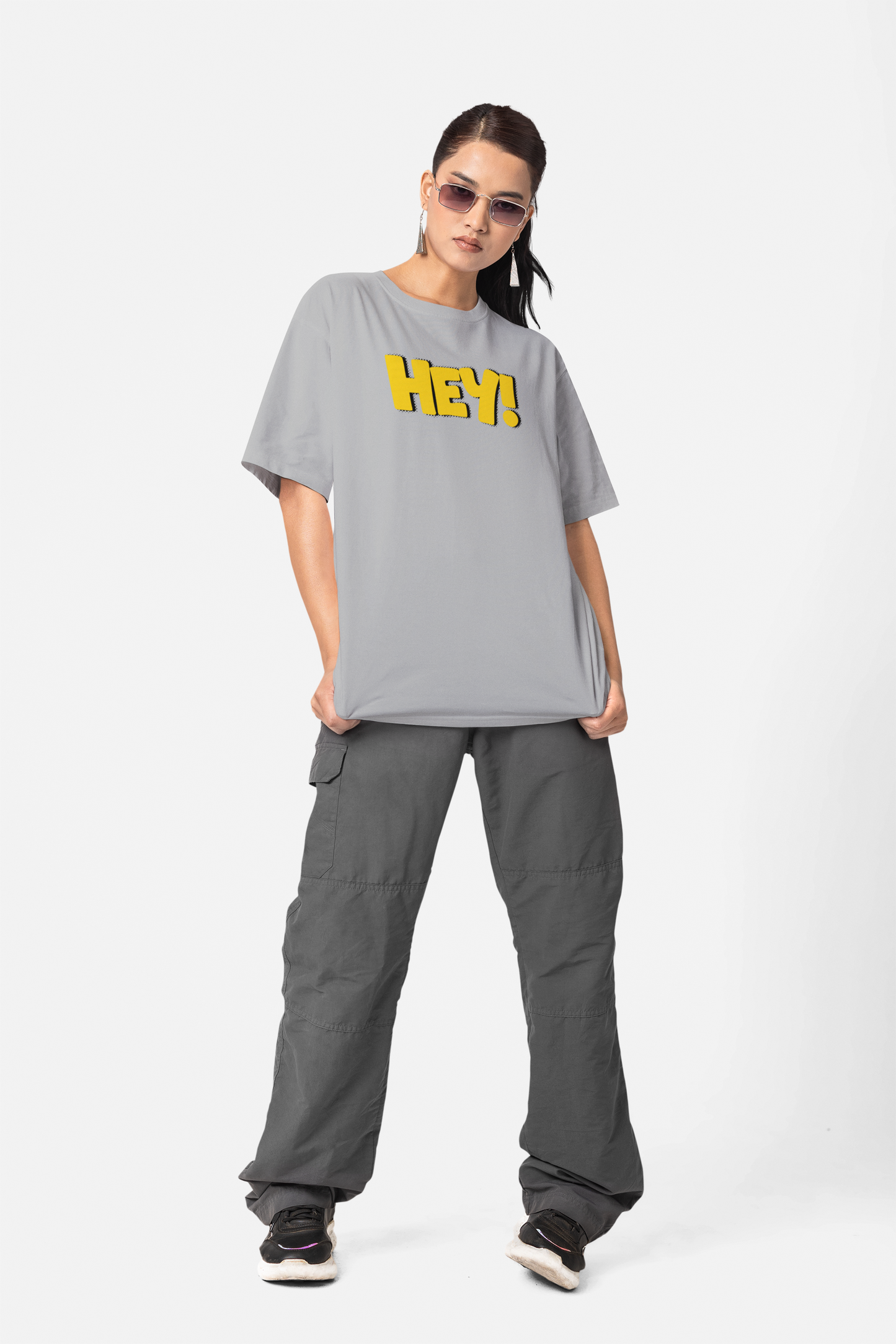 HEY! – Cesur ve Eğlenceli PopArt Unisex Oversize Tişört