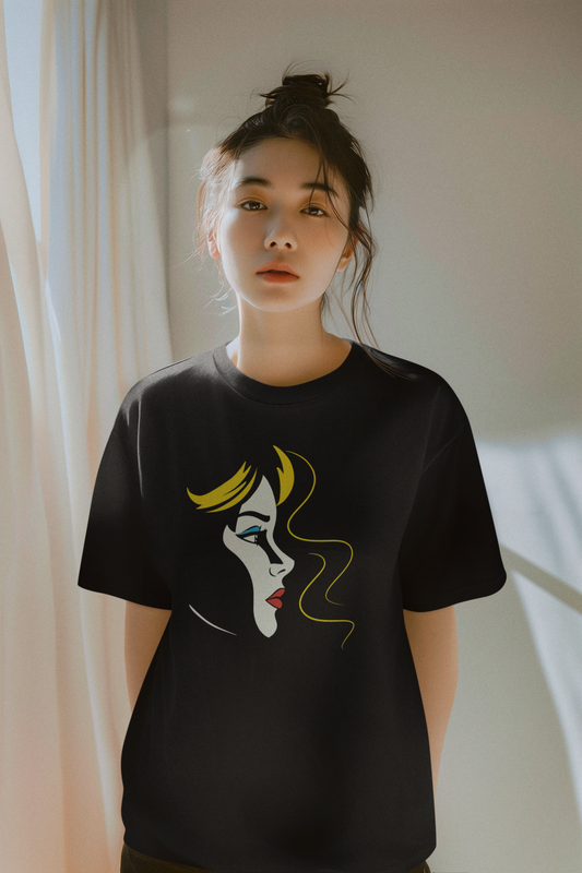 Melankoli – PopArt Kadın Portre Tasarımlı Oversize Unisex Tişört