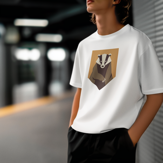 Mystic Badger – Sadakat ve Gücün Sembolü - Unisex Oversize Tişört