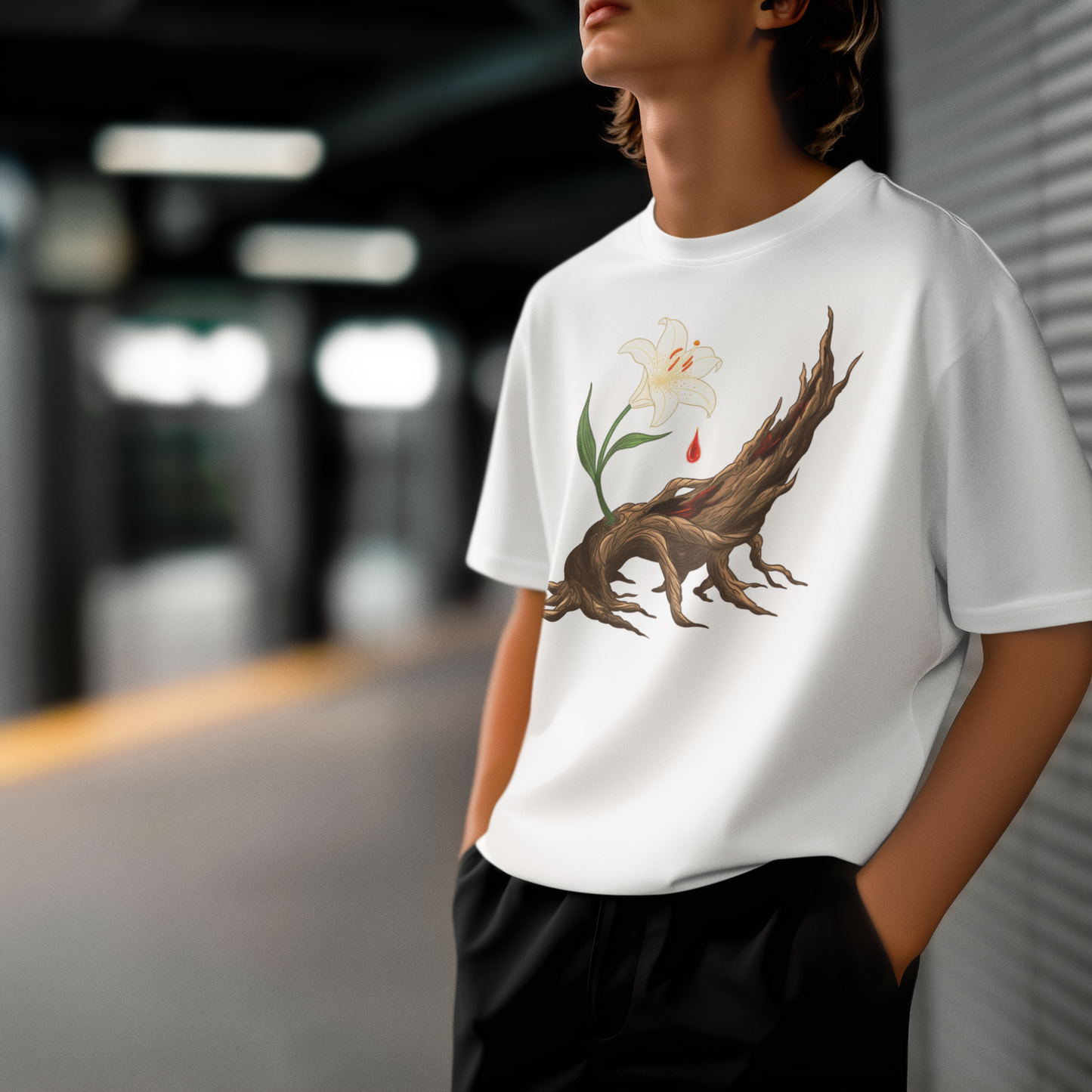 Mystic Lily - Miracle Born from Roots - Oversize T-Shirt