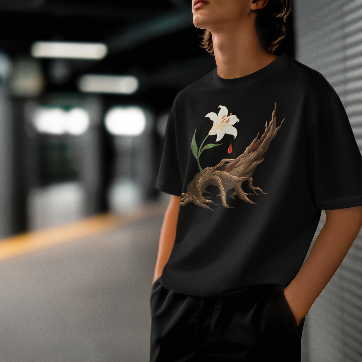 Mystic Lily - Miracle Born from Roots - Oversize T-Shirt