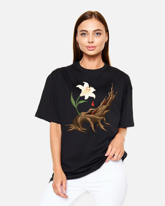 Mystic Lily - Köklerden Doğan Mucize - Oversize Tişört