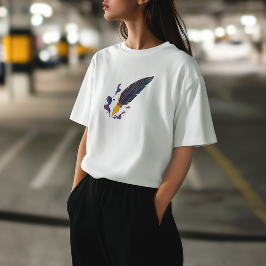 Mystic Quill - Sihirli Tüylü Kalem Oversize Tişört