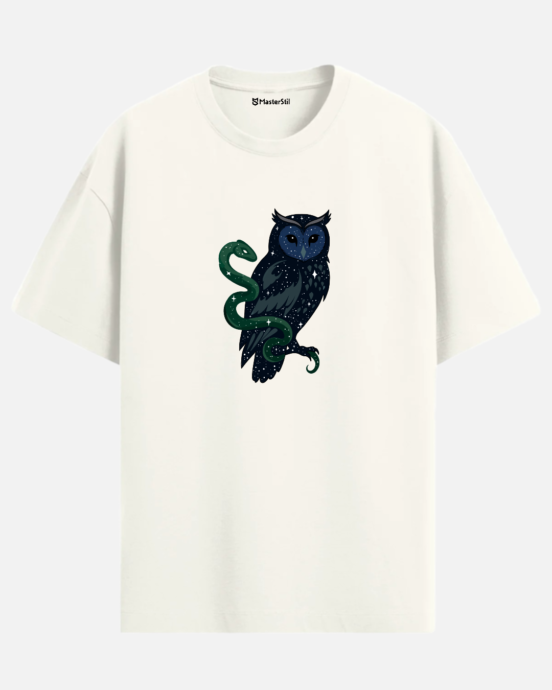 Mystic - Starry Owl and Snake T-Shirt Design