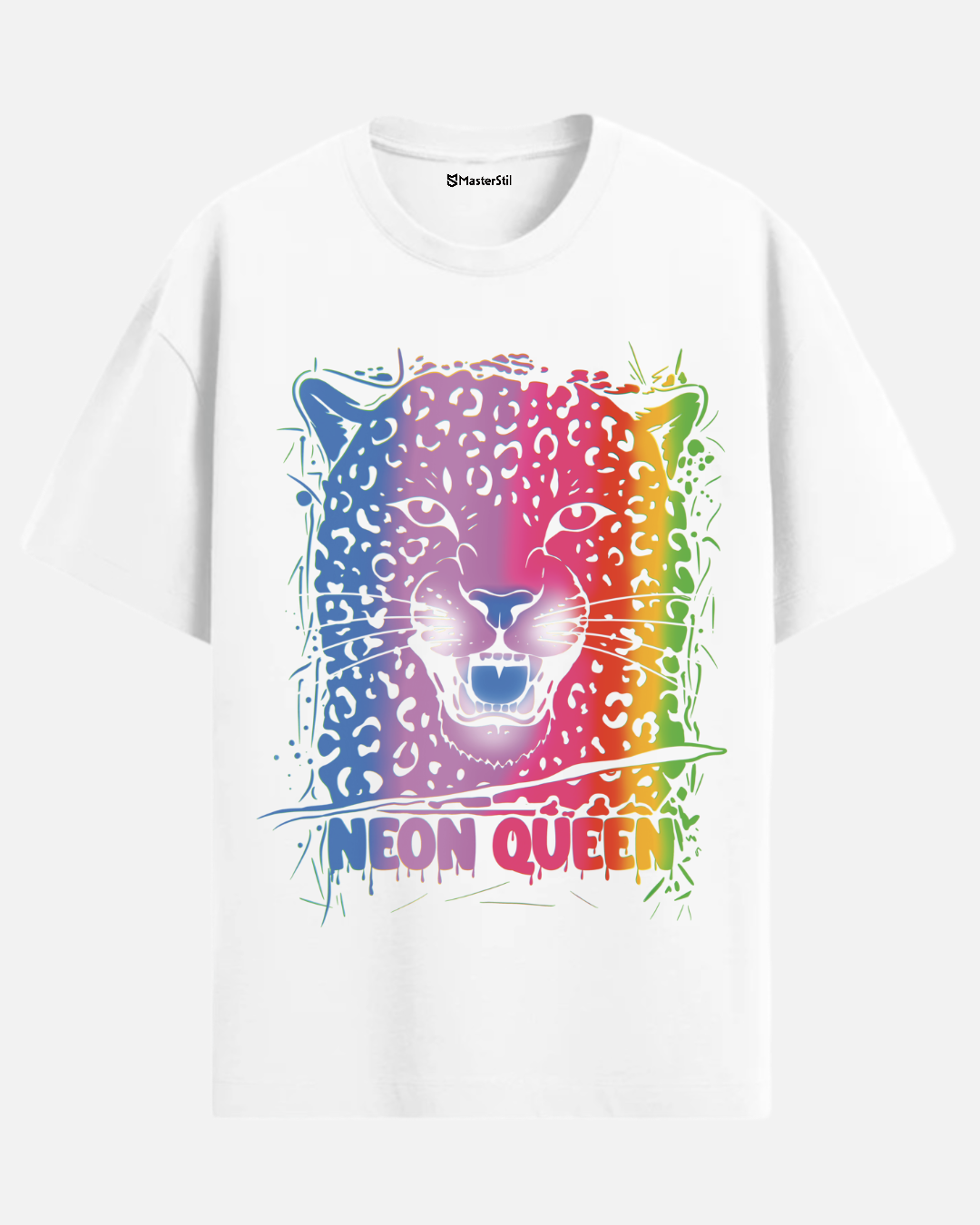 Neon Queen – Retro Renkli Kraliçe Tişört | Oversize | Unisex PopArt Tasarım