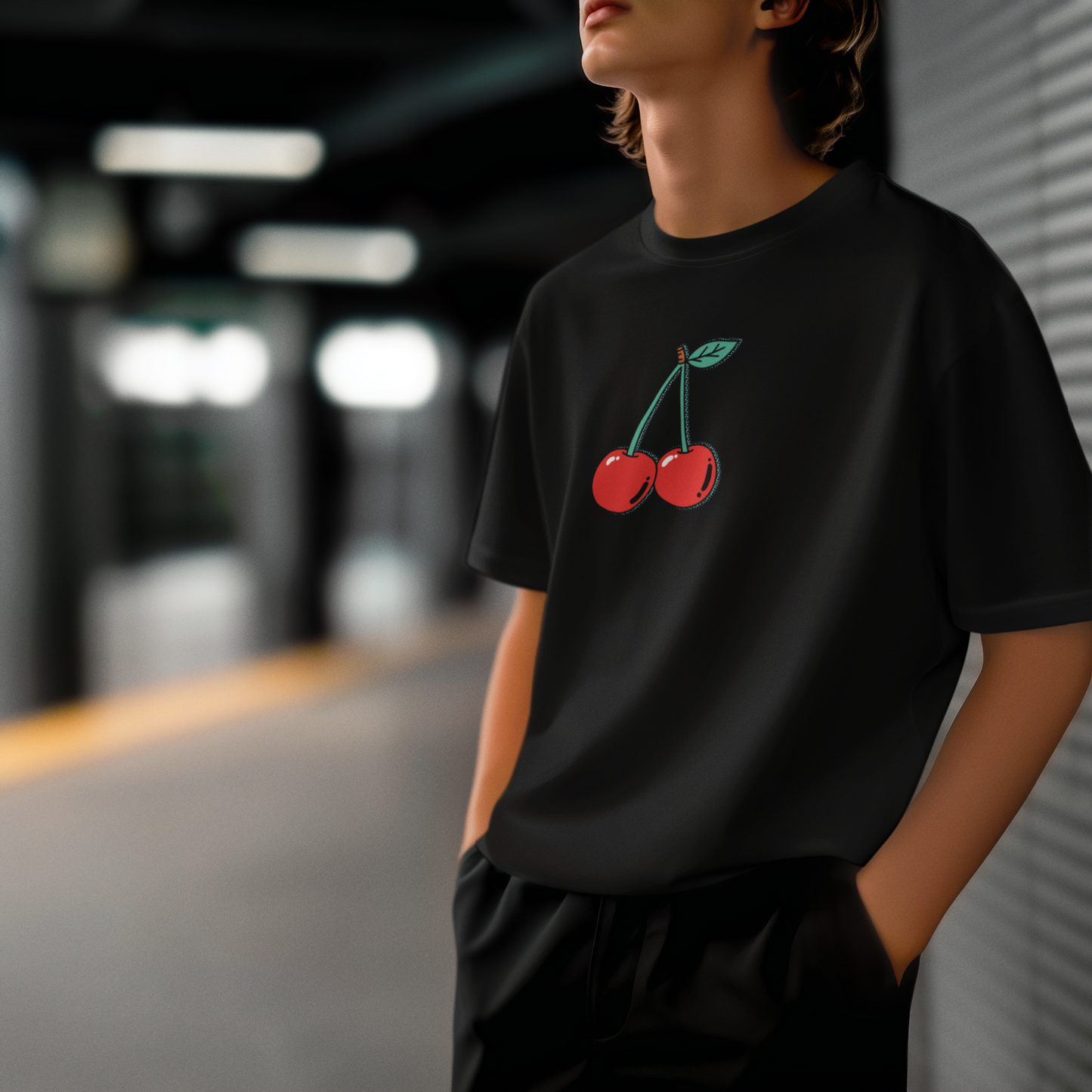 POP CHERRY | Retro Popart Kiraz Oversize Tişört