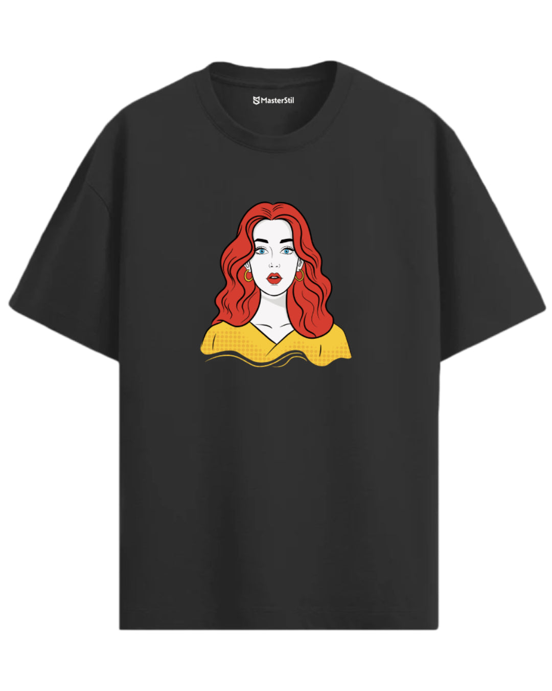 Pop Queen – Benekli Sarı Elbiseli PopArt Tişört | Oversize | Roy Ruhu Sokakta