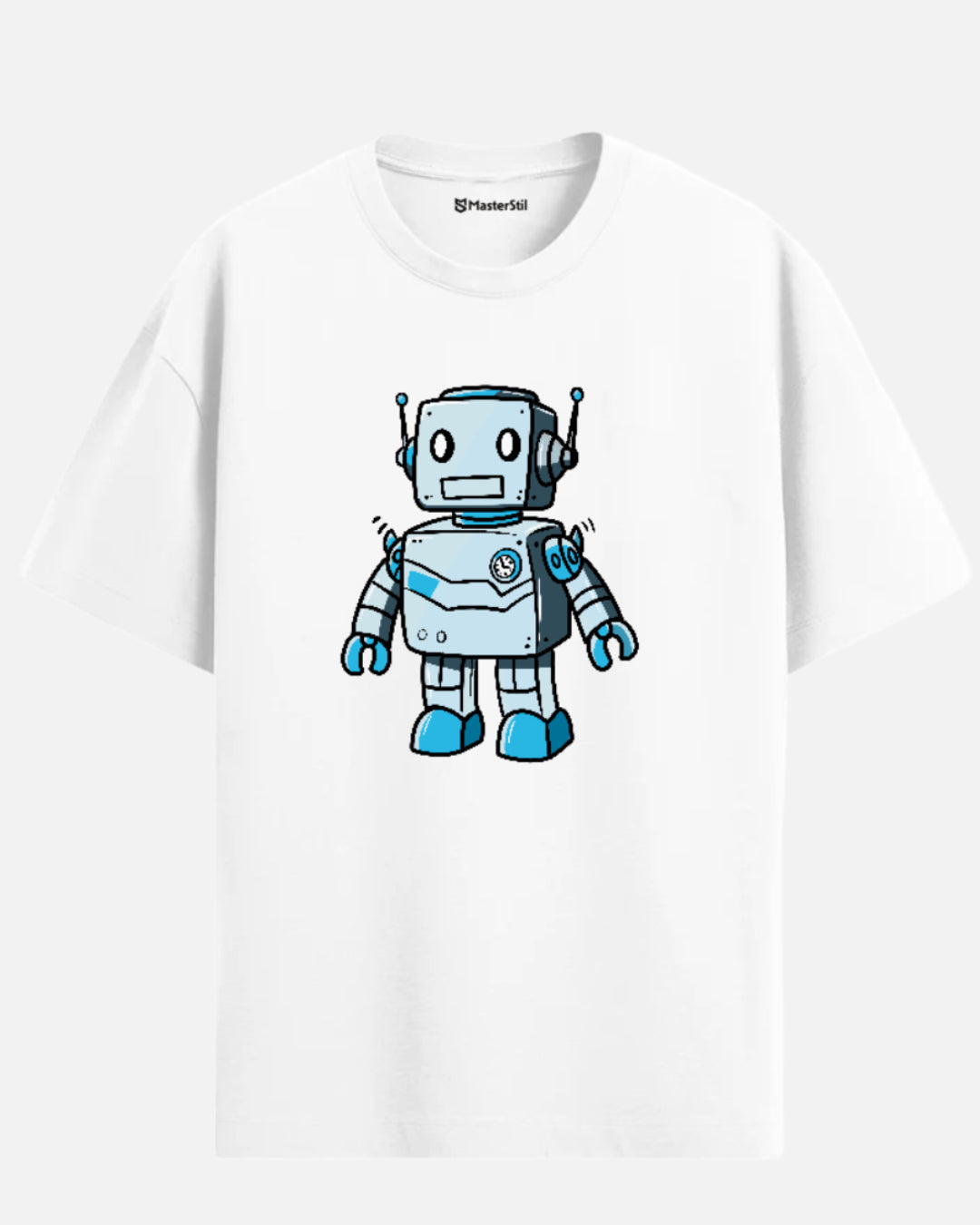 Retro Bot – PopArt Robot Tasarımlı Oversize Unisex Tişört