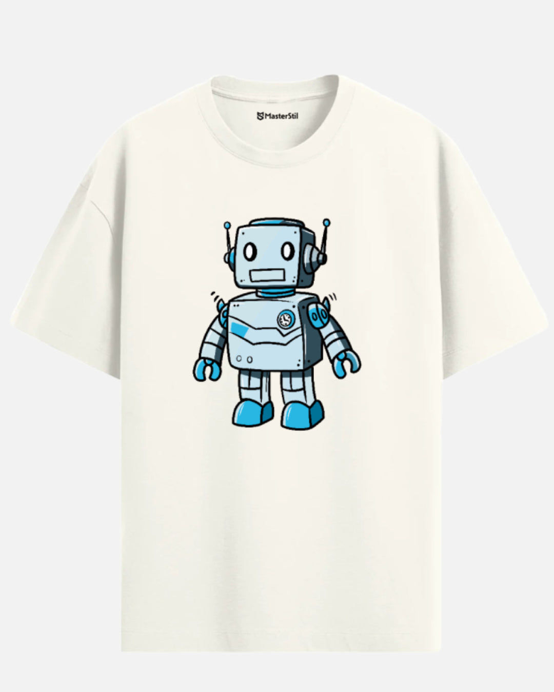 Retro Bot – PopArt Robot Design Oversized Unisex T-Shirt