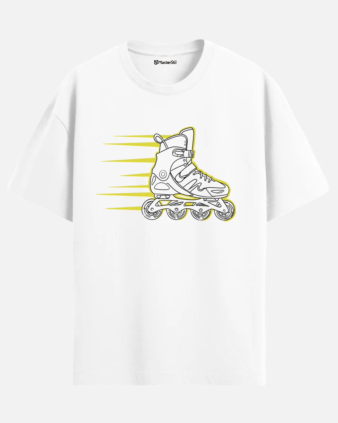 Rollin’ 90s – Retro Paten Enerjili PopArt Tişört | Oversize Unisex Sokak Stili