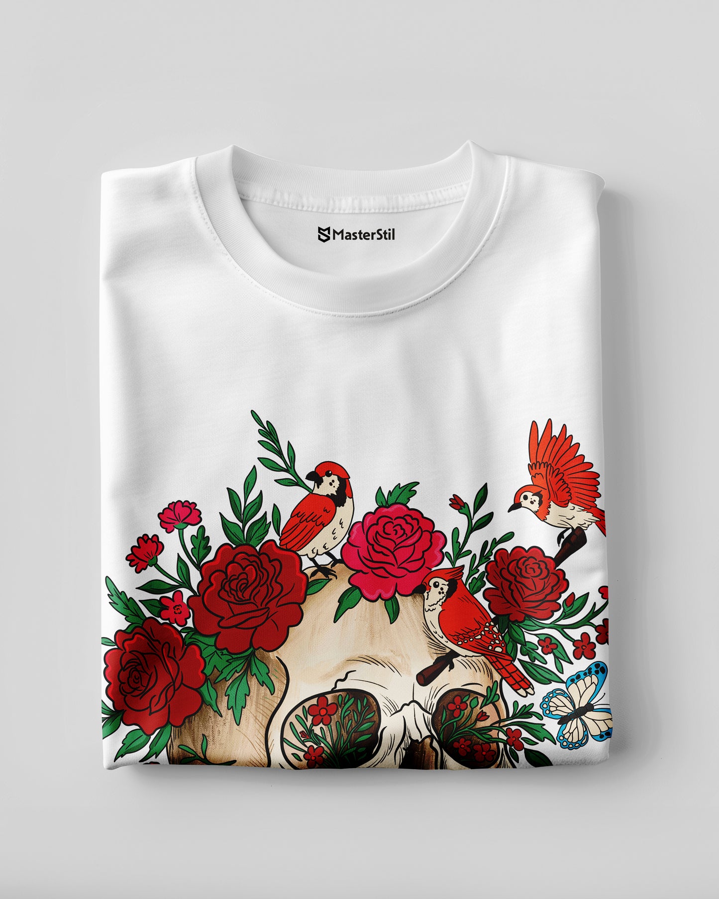 Skull Bloom – Wear the Silence with Flowers T-Shirt