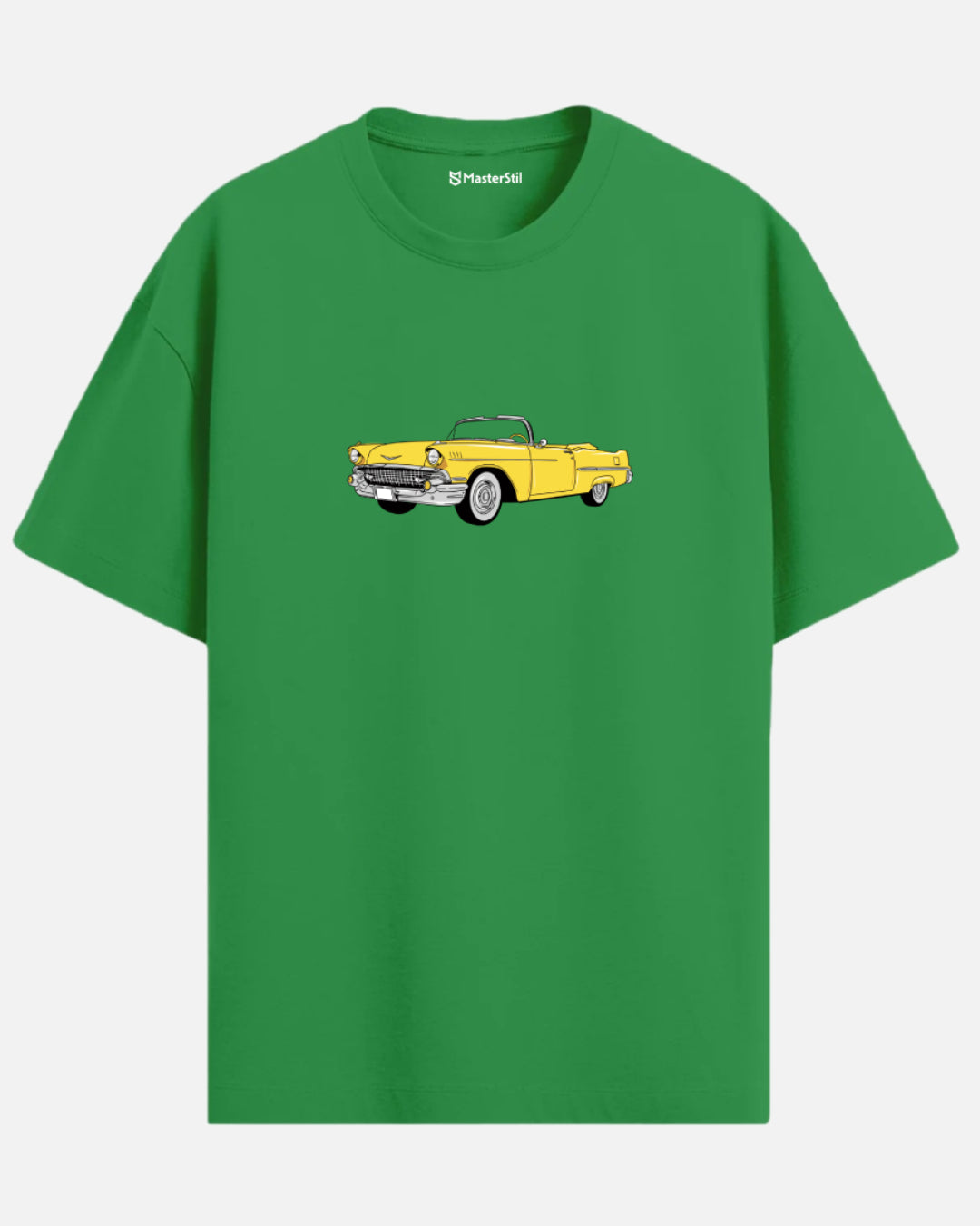 Sunset Rider – Sarı Klasik Araba PopArt Tişört | Oversize | Retro Drive-In Ruhu