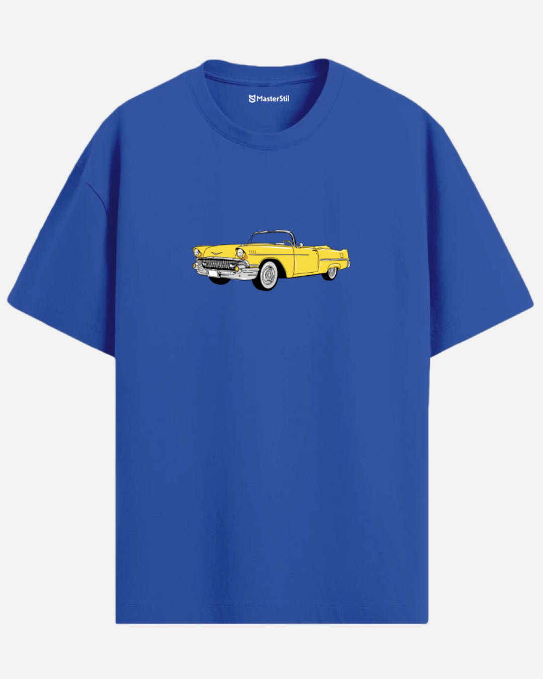 Sunset Rider – Sarı Klasik Araba PopArt Tişört | Oversize Retro Drive-In Ruhu