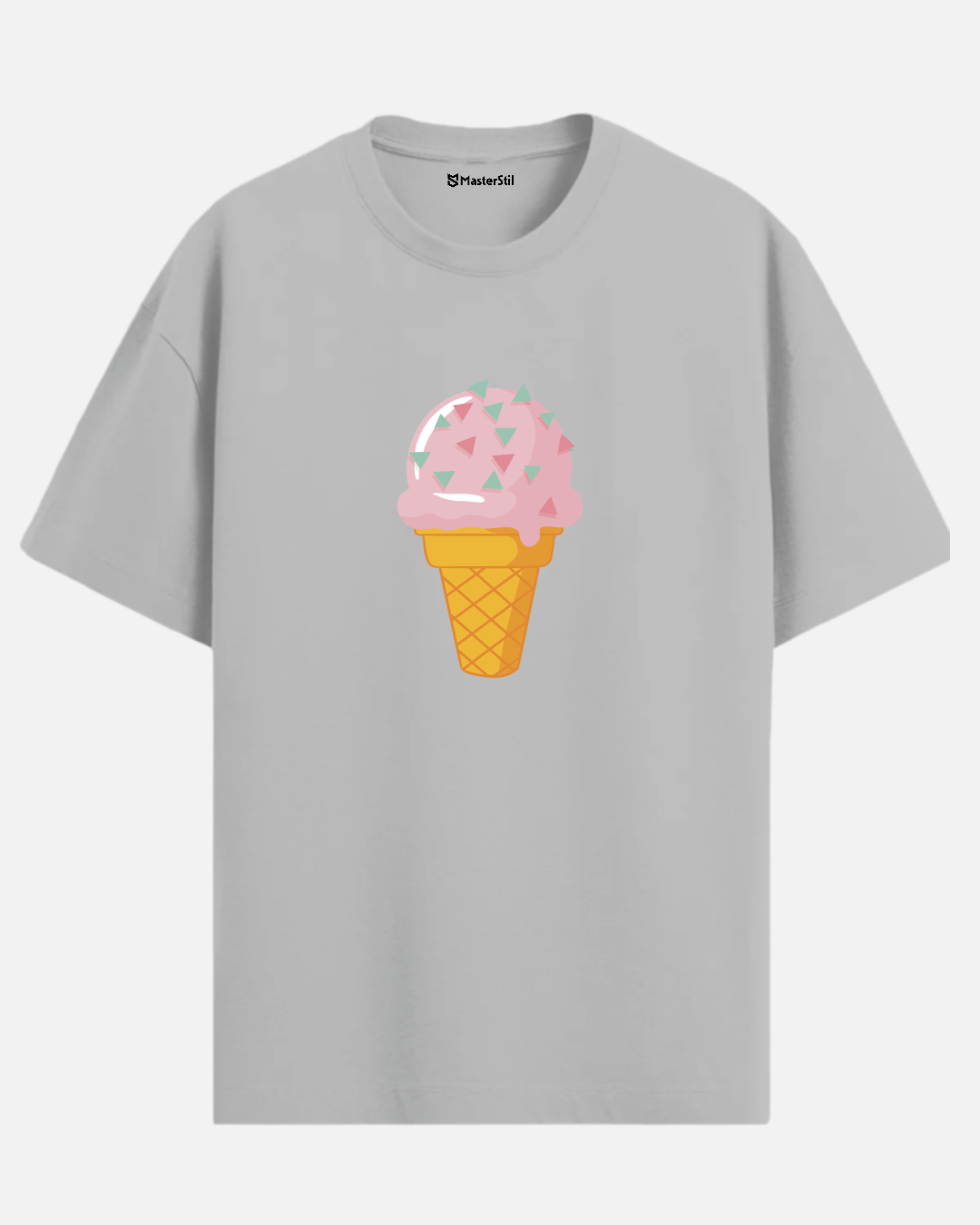 Tatlı Günler – PopArt Stil Renkli Dondurma Tasarımlı Oversize Unisex Tişört