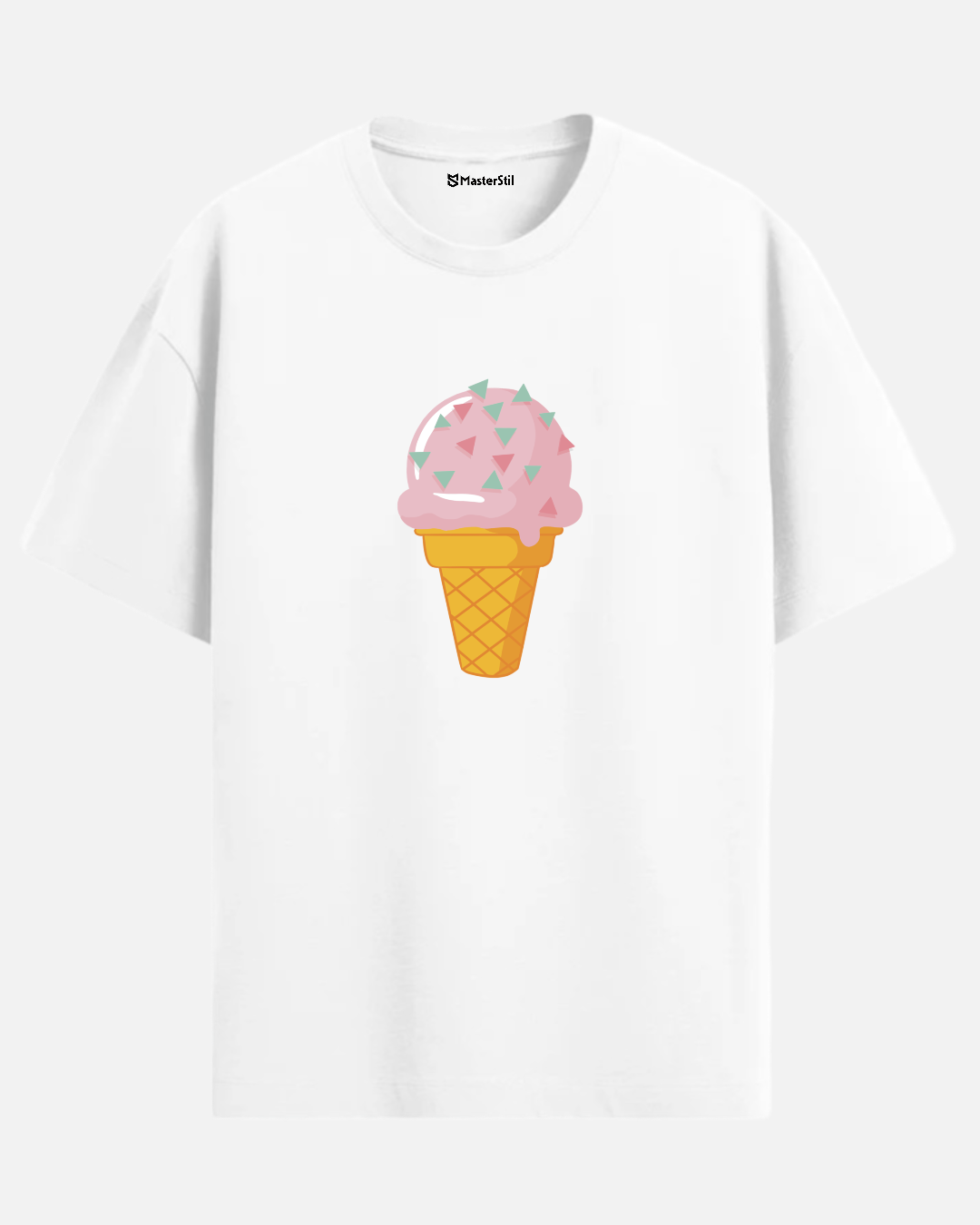 Tatlı Günler – PopArt Stil Renkli Dondurma Tasarımlı Oversize Unisex Tişört