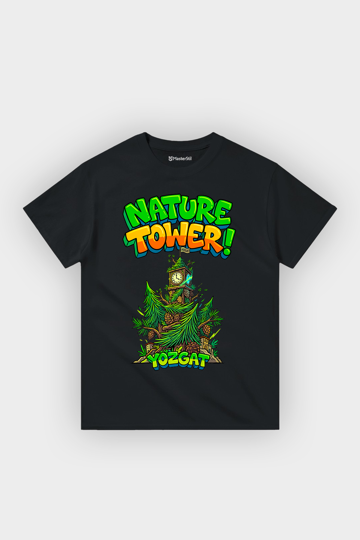 Nature Tower Yozgat Esprili %100 Pamuklu Tasarım T-Shirt
