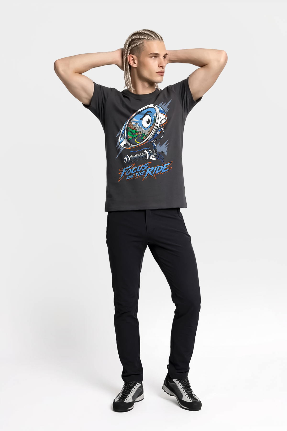 Focus On The Ride Motorcu Esprili %100 Pamuklu Tasarım T-Shirt