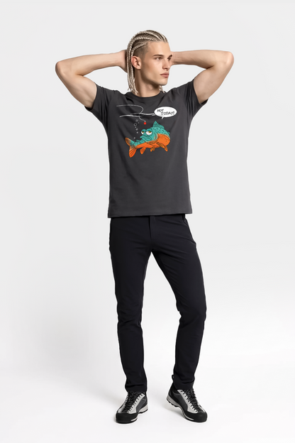 Not Today Bugün Değil Esprili Balıkçı %100 Pamuklu Tasarım T-Shirt
