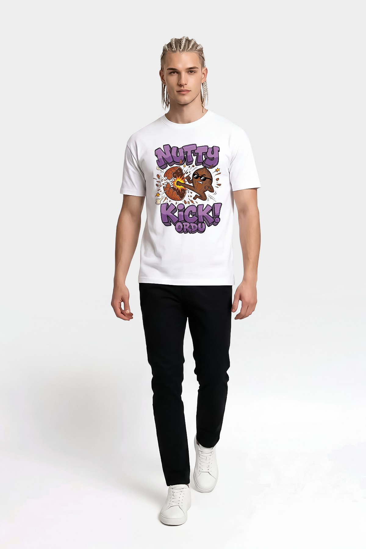 Nutty Kick Ordu Esprili %100 Pamuklu Tasarım T-Shirt