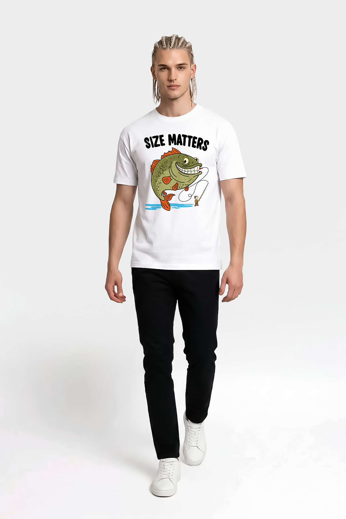 Regular Size Matters Boyut Önemlidir Esprili Balıkçı %100 Pamuklu Tasarım T-Shirt