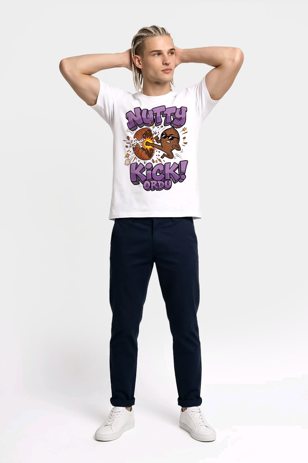 Nutty Kick Ordu Esprili %100 Pamuklu Tasarım T-Shirt