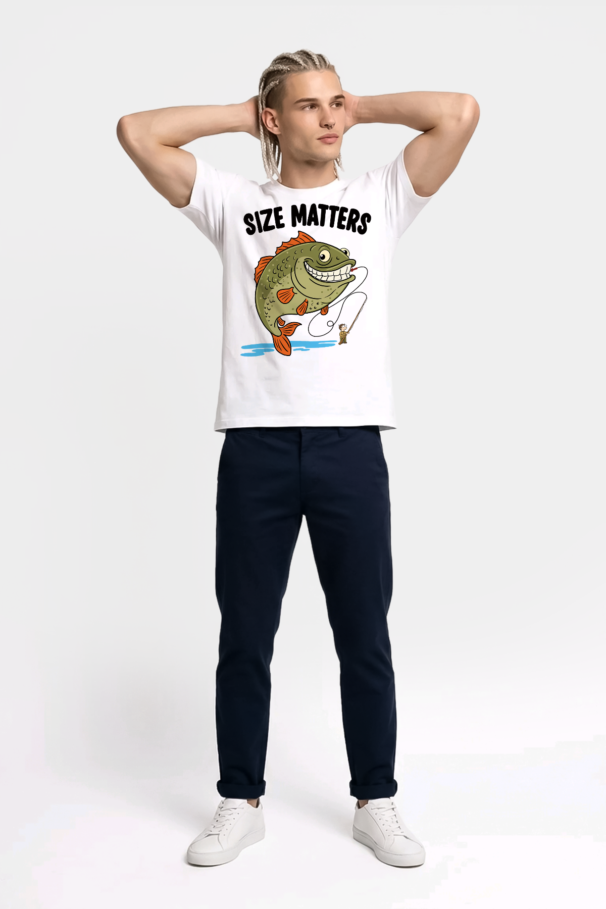Regular Size Matters Boyut Önemlidir Esprili Balıkçı %100 Pamuklu Tasarım T-Shirt