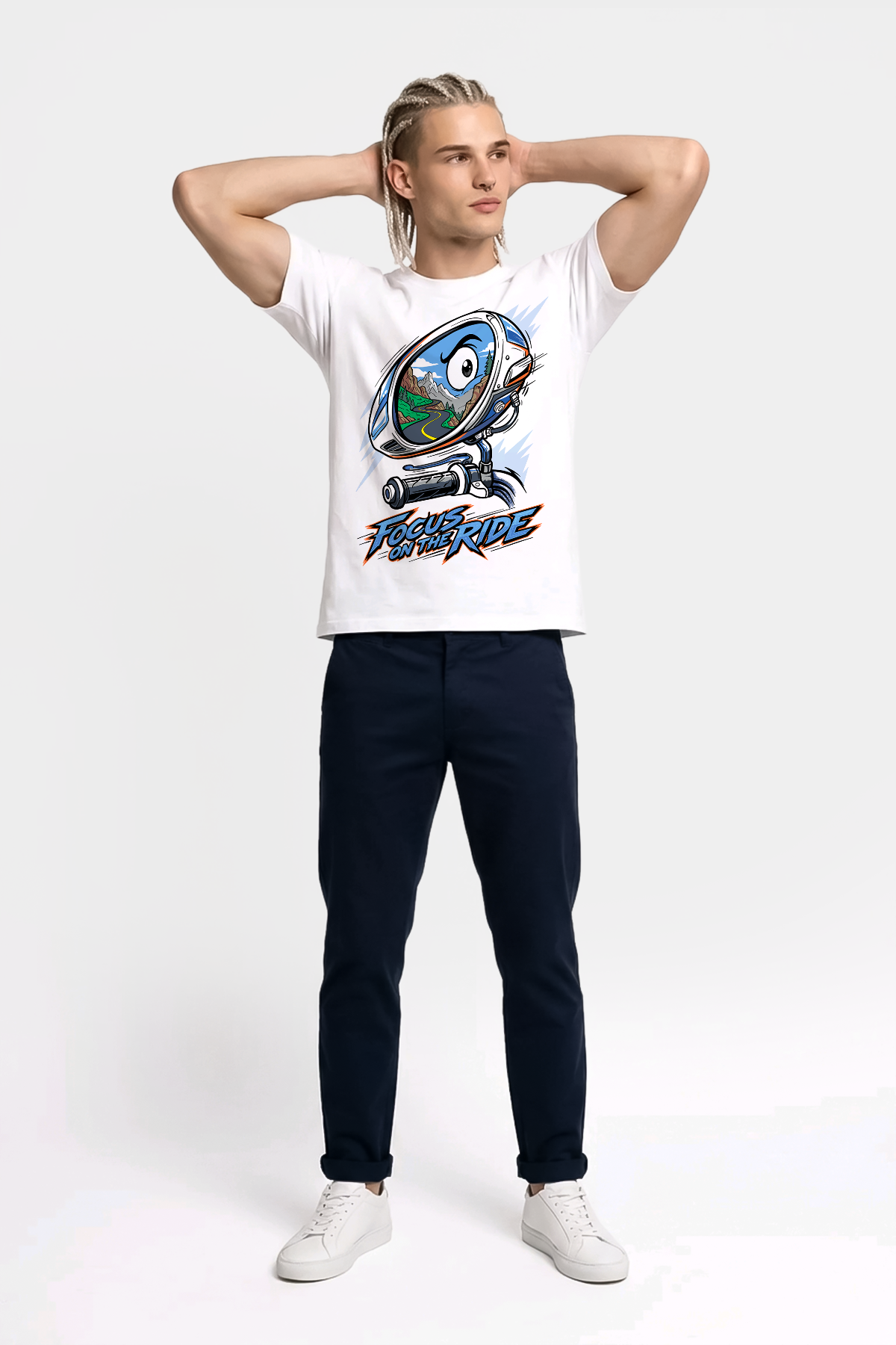 Focus On The Ride Motorcu Esprili %100 Pamuklu Tasarım T-Shirt