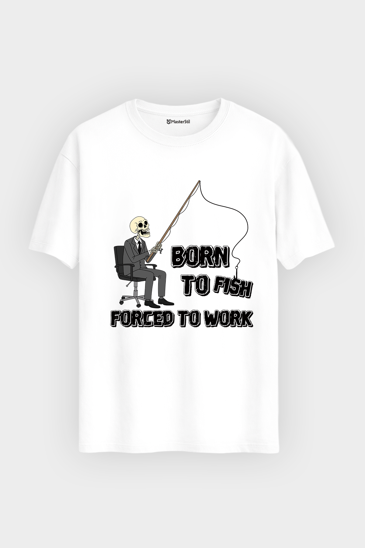 Born To Fish Balıkçı %100 Pamuklu Tasarım T-Shirt