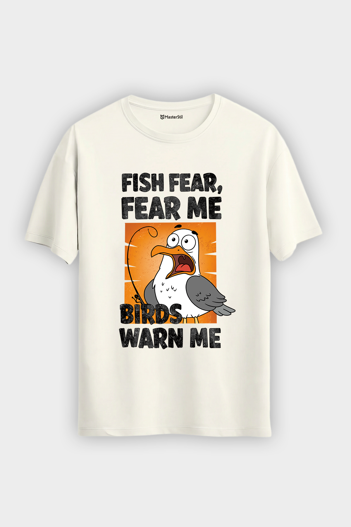 Fish Fear Me Esprili Balıkçı %100 Pamuklu Tasarım T-Shirt