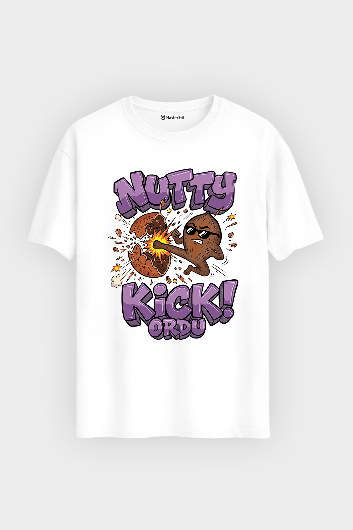 Nutty Kick Ordu Esprili %100 Pamuklu Tasarım T-Shirt