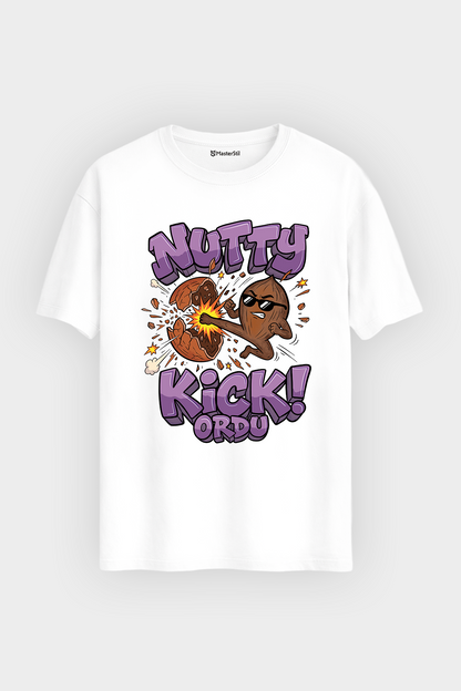 Nutty Kick Ordu Esprili %100 Pamuklu Tasarım T-Shirt
