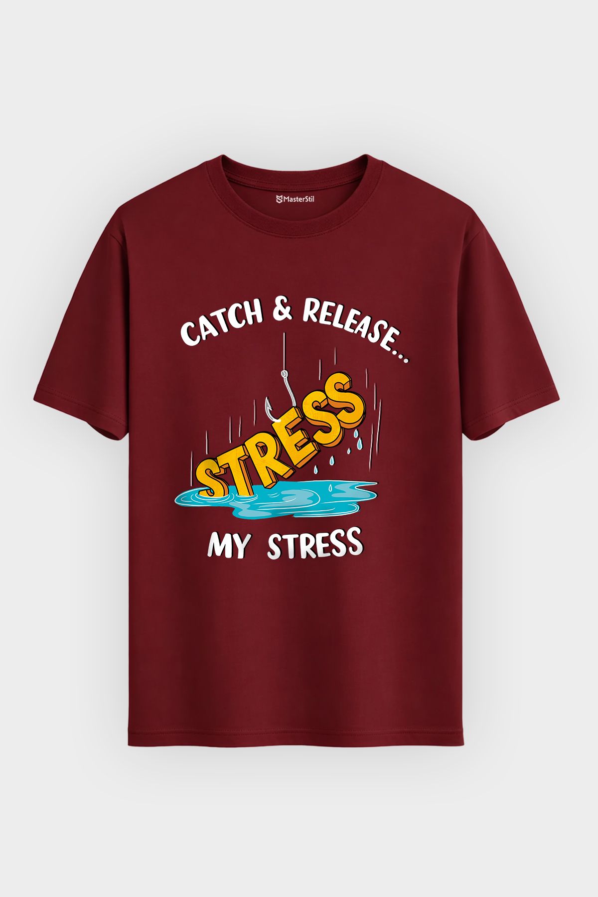 Catch Release Stres Atan Balıkçı %100 Pamuklu Tasarım T-Shirt
