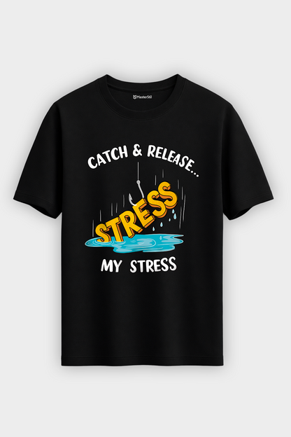 Catch Release Stres Atan Balıkçı %100 Pamuklu Tasarım T-Shirt