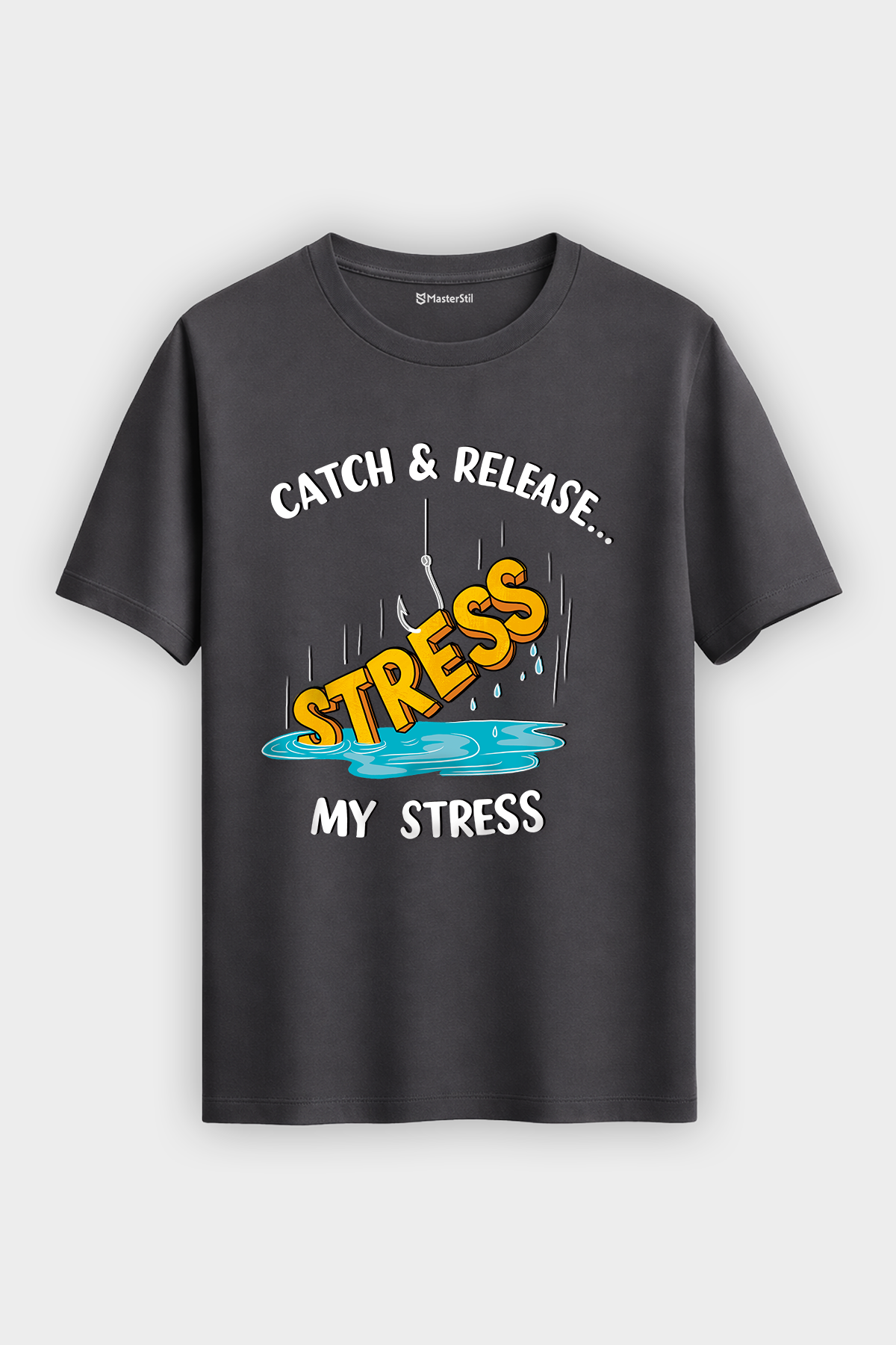 Catch Release Stres Atan Balıkçı %100 Pamuklu Tasarım T-Shirt