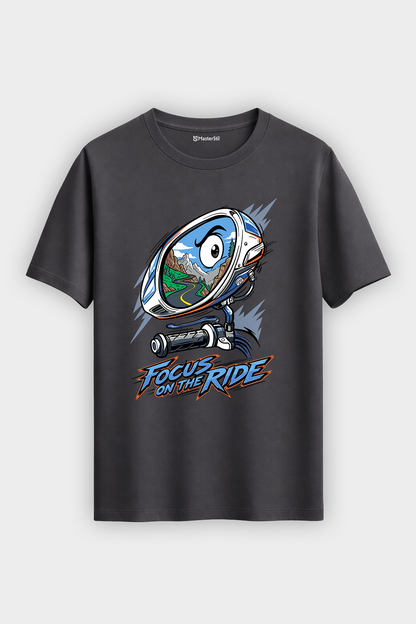Focus On The Ride Motorcu Esprili %100 Pamuklu Tasarım T-Shirt