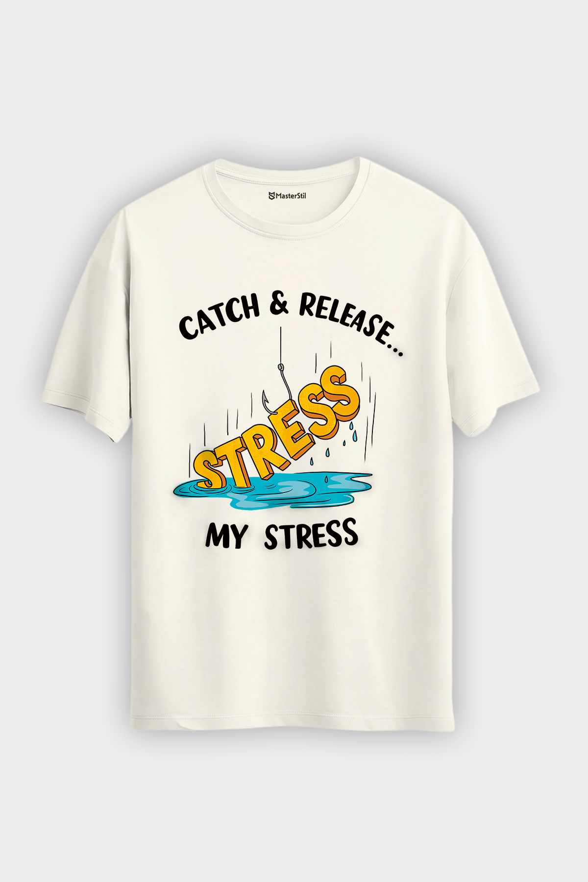 Catch Release Stres Atan Balıkçı %100 Pamuklu Tasarım T-Shirt