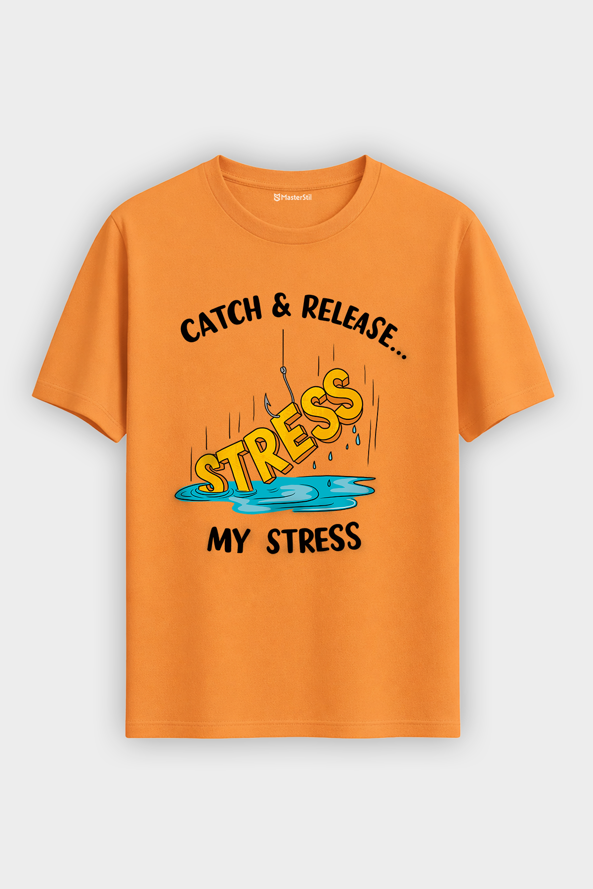 Catch Release Stres Atan Balıkçı %100 Pamuklu Tasarım T-Shirt