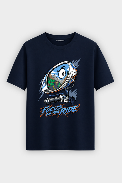 Focus On The Ride Motorcu Esprili %100 Pamuklu Tasarım T-Shirt