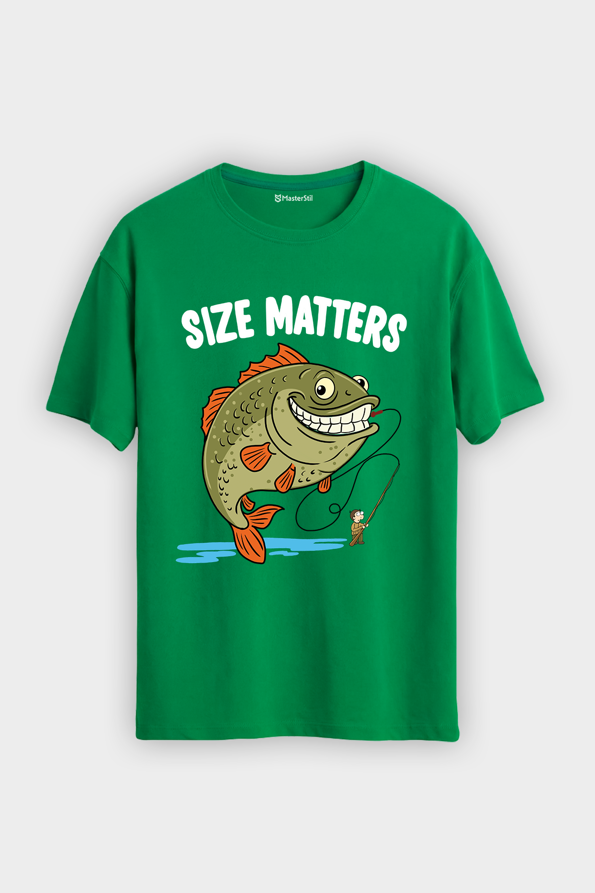 Regular Size Matters Boyut Önemlidir Esprili Balıkçı %100 Pamuklu Tasarım T-Shirt